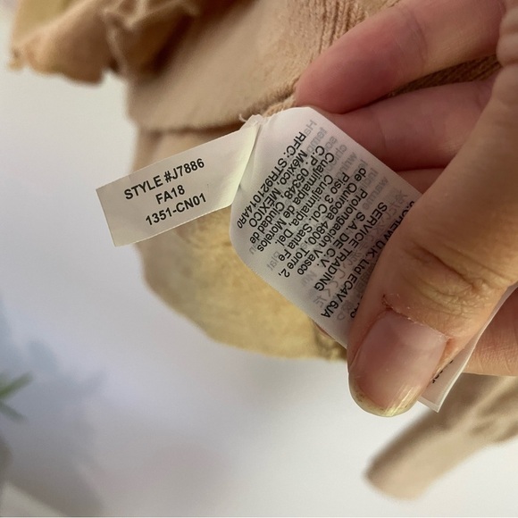 [J. Crew] Women's Tan Crewneck Ruffle Wool Blend Pullover Sweater - Picture 7 of 10